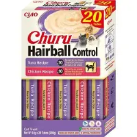 Churu Cat Hairball 20x14g thon et poulet crémeux, un délice pour les chats