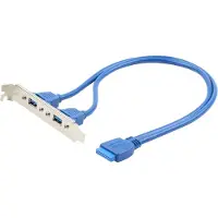 Gembird Câble arrière 2 x USB CC-USB3-RECEPTACLE Bleu argenté (0,45 cm)
