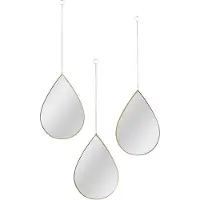 Home Deco Factory Miroir suspendu goutte doré (Lot de 3)