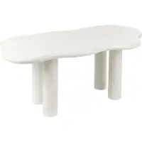 Beliani Table de repas ONDLE Blanc cassé 188 cm 94 cm