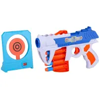 Eddy Toys Bullseye Target Game - Pistolet à fléchettes avec fléchettes en mousse et cible - A partir de 6 ans