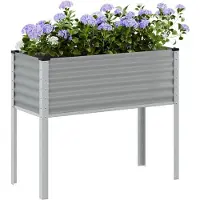 vidaXL Jardinière gris 100x45x90 cm acier