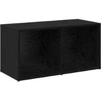 vidaXL : Ensemble de 4 meubles TV, finition bois imitation chêne, coloris noir, en matériau composite