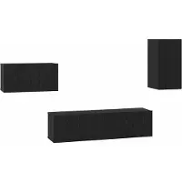 vidaXL Meuble TV avec tiroirs Noir Aspect chêne Matériau dérivé du bois