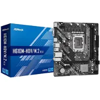 Asrock H610M-HDV/M.2 - 2.0 - Carte mère - micro ATX - socket LGA1700 - chipset H610 - USB 3.2 Gen 1 - Gigabit LAN - Carte graphique embarquée (CPU requis) - HD Audio (8 canaux) (90-MXBJH0-A0UAYZ)