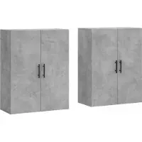 vidaXL Armoires murales 2 pcs. Gris béton 69,5x34x90 cm