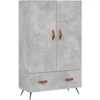 vidaXL Highboard gris béton 69,5x31x115 cm Bois composite