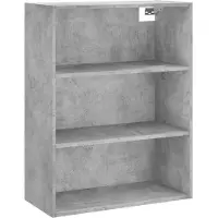vidaXL Highboard gris béton 69,5x34x180 cm Bois composite