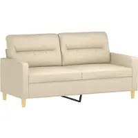 vidaXL Canapé à 2 places Crème 140 cm Tissu