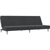 vidaXL Canapé-lit à 2 places gris foncé tissu