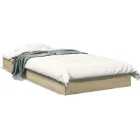 vidaXL Cadre de lit sans matelas Chêne Sonoma 75x190 cm Bois composite