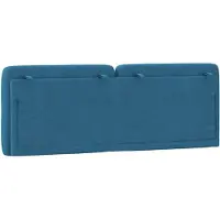vidaXL Coussin de tête de lit bleu 120 cm velours