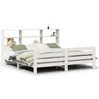 vidaXL Lit en bois massif sans matelas Blanc 180x200 cm pin