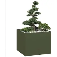 vidaXL Jardinière vert olive 100x100x80 cm acier