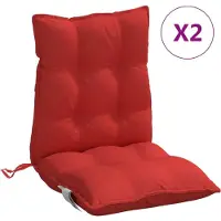 vidaXL Coussins de chaise à dossier bas lot de 2 rouge tissu oxford