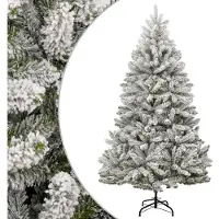 vidaXL Sapin de Noël artificiel à charnières avec neige floquée 270 cm
