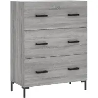 vidaXL Highboard Gris Sonoma 69,5x34x180 cm Matériau dérivé du bois