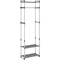 vidaXL Porte-vêtements à 3 niveaux Argenté 59x29x192 cm Aluminium