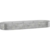 vidaXL Parterre surélevé Acier revêtu par poudre 322x100x36 cm Argenté