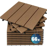 Casaria 66 x Dalle de terrasse WPC Classique Terre cuite 30x30cm