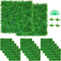 Vevor Panneaux De Buis Artificiels - Vevor - Haie Artificielle Panneaux Muraux De Haie De Buis Uv 48pcs 10"X10" Clôture