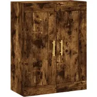 vidaXL Highboard chêne fumé 69,5x34x180 cm bois composite