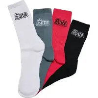 Mister tee Chaussettes 'Love Hate' graphite / fuchsia / noir / blanc