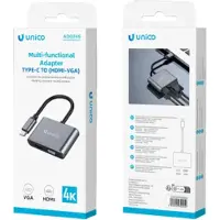 Unico Adaptateur DOKI AD0245 de Type C vers HDMI et VGA, CE