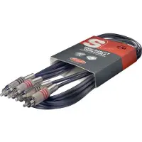Stagg Câble 2 RCA Mâle vers 2 RCA Mâle Fiches Métal Reperees Longueur 2 Métres