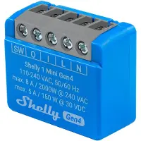 Shelly Mini 1 Gen4 Wi-fi Bt Smart Switch Bleu
