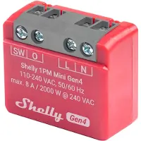 Shelly Gen 4 1pm Mini Wi-fi Bt Smart Switch Rouge