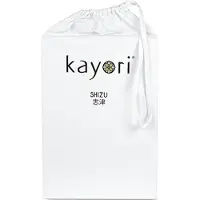 Kayori Drap-housse Shizu Molton à bords fendus - 180 x 200-220 cm - Protège-matelas - Coton biologique - Blanc