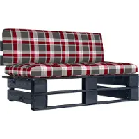 vidaXL Canapé central de jardin en palettes pin noir imprégné