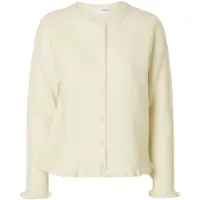 Selected Laine Mélangée Cardigan En Maille Femme Blanc L