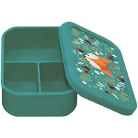 SASSI JUNIOR Boîte à lunch - - Crunchy le renard - Silicone - Vert - 17,3 x 12 x 5,8 cm