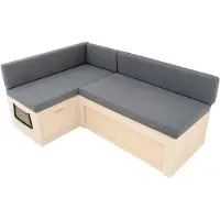 MonsterShop Canapé-Lit en forme de L, Bois de bouleau pour Camping-Car Rangement sous banc 2 filets rangement, Compatibilité avec plusieurs véhicules, 180cm x 120 cm [Coussins, Matelas & Fixations INCLUS]