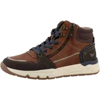 Mustang Bottines à lacets 'Mart' marine / cognac / brun foncé