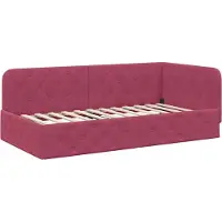 vidaXL Cadre de lit d'angle Bordeaux 90 x 200 cm Velours