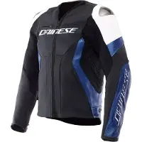Dainese Racing 5 Veste En Cuir Blanc/Bleu/Noir 48 hommes