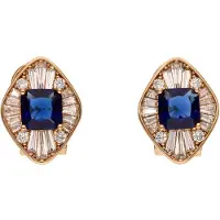 NAEMI Boucles d'oreilles bleu marine / or / transparent
