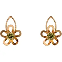 Gaya Boucles d'oreilles or rose / vert