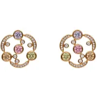 Gaya Boucles d'oreilles or / vert clair / violet clair / rose / blanc