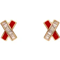 NAEMI Boucles d'oreilles or / rouge