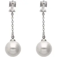 NAEMI Boucles d'oreilles argent / blanc perle