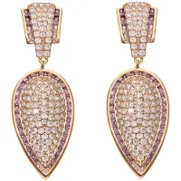 NAEMI Boucles d'oreilles or / violet / transparent