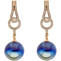 Faina Boucles d'oreilles bleu / or rose