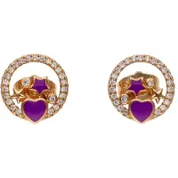 NAEMI Boucles d'oreilles or / violet