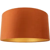 QAZQA Abat-jour en tissu orange avec intérieur doré 50/50/25