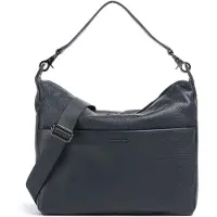 Mandarina Duck Mellow Leather Vertical Hobo Shoulder Bag Bleu