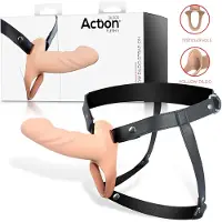 Action StrapOn S - harnais à gode creux (naturel)